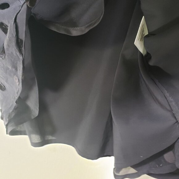 Tory Burch Angela‎ Beaded Velvet Dot Sheer Blouse Long Sleeve Lined 8 - FLAWED - Picture 6 of 16